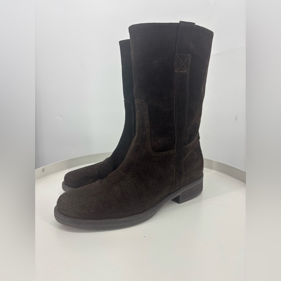 J. Crew Suede Chocolate Brown Booties 6 - Picture 2 of 5